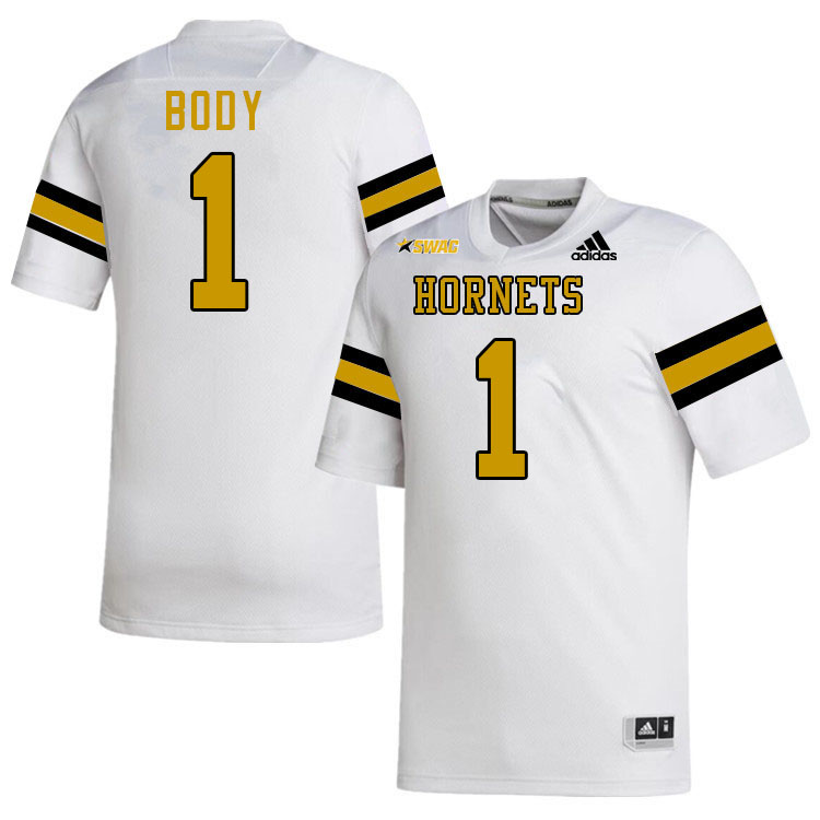 Alabama State Hornets #1 Andrew Body College Football Jerseys,Uniforms-White
